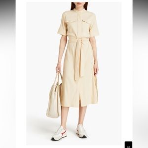 Rag & Bone Selma Midi Dress Linen Blend, Cream, S/P